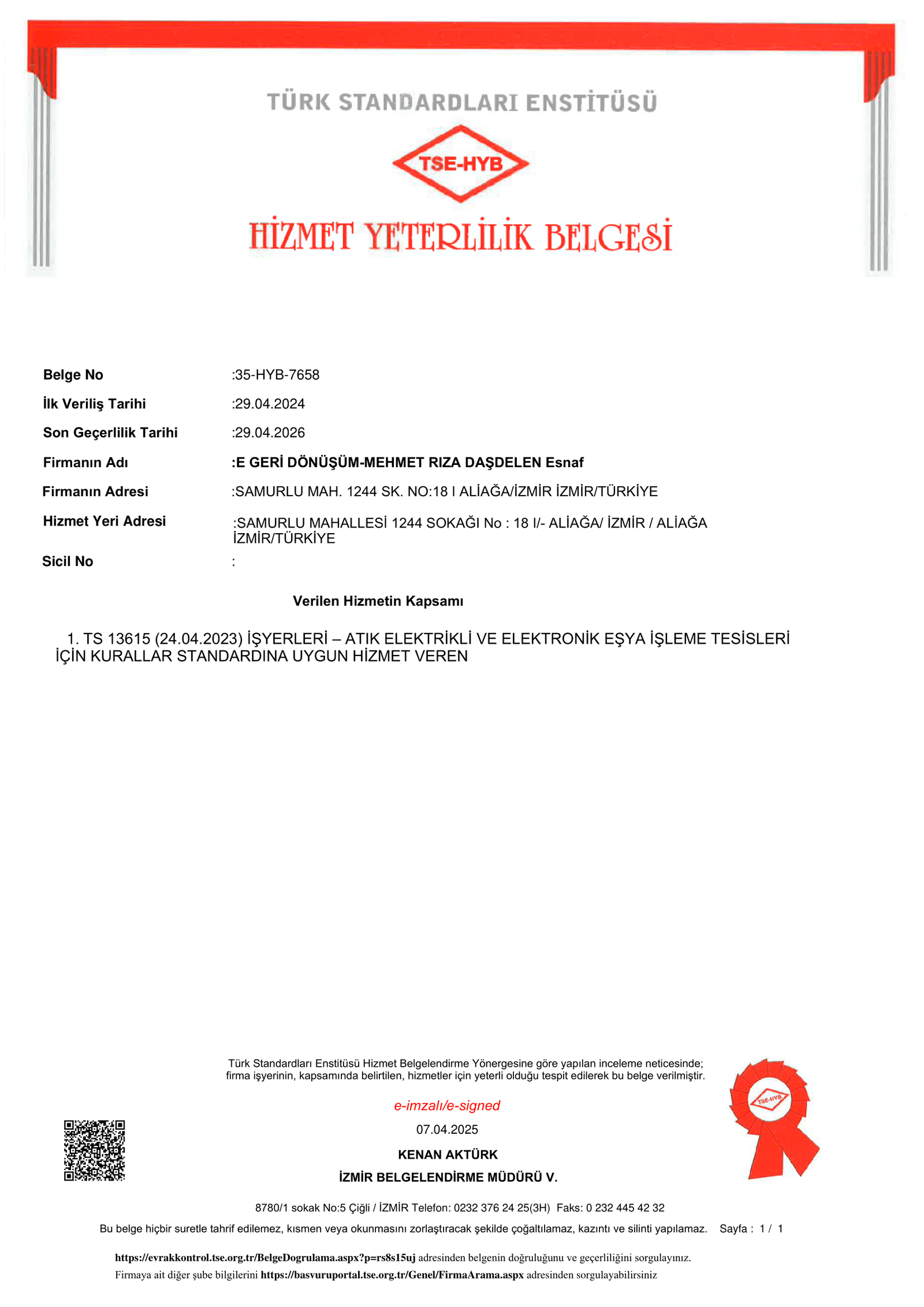 E GERİDÖNÜŞÜM HYB-1